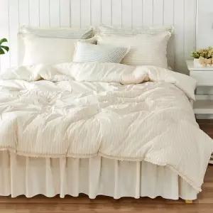 [텐바이텐]에이플파이 선염 사계절 차렵이불 스트라이프 워싱 쁘띠토션 내추럴