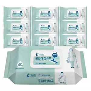 크린업K 물걸레청소포 실속 특대형 30매x10팩 청소포 일회용 리필형 부직포 청소물티슈