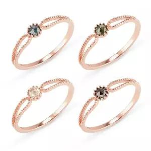 [도로시] 14k 틴트 레이스 1부 다이아몬드 반지(4type)