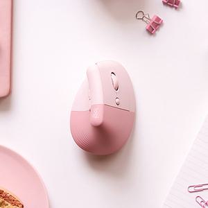 [국내정품] 로지텍코리아 리프트 무선 버티컬마우스 무소음 인체공학 로즈핑크