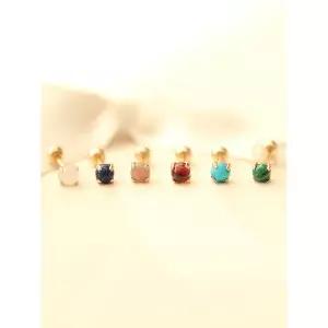 [미니멀피어싱]14K 콩알 원석 피어싱 귀걸이 3mm