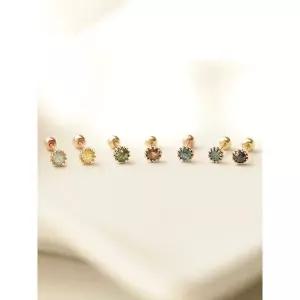 [미니멀피어싱]14K 크라운 러프다이아 피어싱 귀걸이 3mm