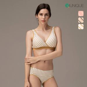 [뉴니끄] 후크랩 스트라이프 수유브라팬티 세트 빅사이즈 면 모달