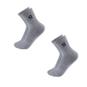 리비스타 여성 중목 스포츠 양말, 그레이, 2개