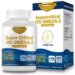 뉴트리파워 초임계 알티지 오메가3 EPA DHA 1200 비타민E 10mg 180캡슐 6개월분