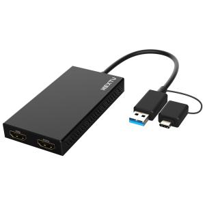 NEXT-5322TCH-DUAL 노트북 USB 3.0 C타입 A타입 콤보 to TV HDMI 듀얼 모니터 아답터 확장 복제 회전 맥북