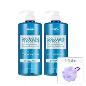 쿤달 쿨 바디워시 아쿠아민트 1058ml, 2개+증정(소프트 버블 샤워볼, 1개)