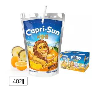 농심 카프리썬 사파리 200ml 40개 비타민c 천연과즙 과일 키즈 음료 TD