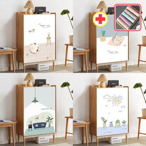 책장 선반 가리개 찍찍이 벨크로 붙이는 커튼 벽 노렌 가림천 주방 창문 베란다 가림막 천