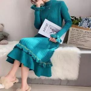 [오노마] ONM LC8800 롱니트원피스 핏 밑단프릴 여신핏 소매 (S11881608)