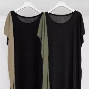 [오노마] ONM 307O482S 루즈 원피스 사이드 빅사이즈 배색 (S11880046)