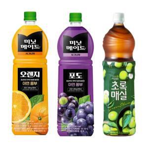 한번에먹자 1.5L 과즙음료 혼합 3종 / (미닛메이드 오렌지 2개 + 포도 2개) + 웅진 초