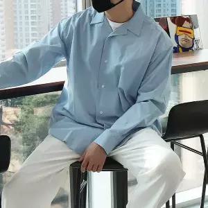 [우기브로]WAC 남자 빅사이즈 노멀 바이오 워싱 오픈 카라 셔츠