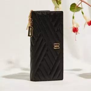 [닥스](강남점)DCWA4F212BK [CARLISLE]블랙 칼라일 엠보 가죽 골드DD 2단 장지갑