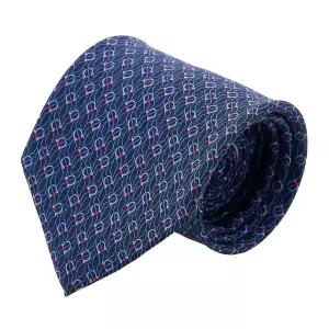 [롯데백화점]페라가모 [라벨루쏘] 남성 테트리스 프린트 실크 타이 35 0950 F NAVY 0768562