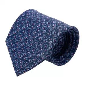 [라벨루쏘] [페라가모] 남성 테트리스 프린트 실크 타이 35 0950 F NAVY 0768562