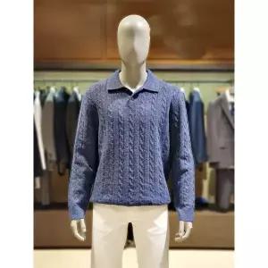 갤러리아 킨록 F/W 오버핏 케이블 카라니트 멜란지블루 (TIY33)