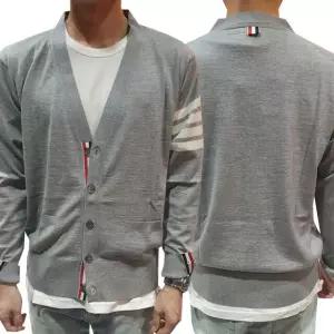 [명품] 23SS 사선 완장 4 바 메리노 울 가디건 페일 그레이 MKC002A Y1014 058