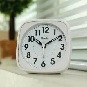라운드 사각 알람 탁상시계(화이트)/고급/탁상/시계/대형/작은/예쁜/장식/레트로/가정용/거실/교육용
