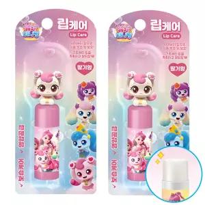 캐치티니핑 어린이 캐릭터 립케어 3.8g 입술 보습 피규어 립밤 딸기향 (하츄핑 2개)