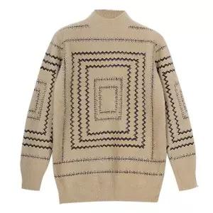 [하프클럽/디바옴므]겨울 부드러운 사각 직조 니트 반목 폴라 티셔츠 골프 스웨터