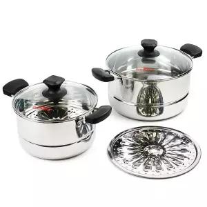 [퀸센스]IH 인덕션 겸용 곰솥 스텐 스탠 냄비 찜기 들통 찜통 빨래통 찜곰솥 (22cm~26cm)