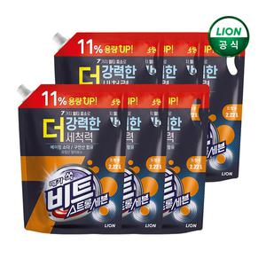 비트 액체 세탁세제 스트롱세븐 2.22L 리필 드럼용 x 6개