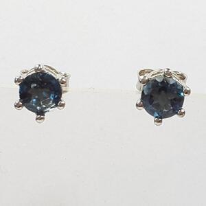 [블루케이] A급 런던블루토파즈 원석 귀걸이241108-14