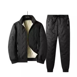 남성용 융기모 패딩 집업 상하의 세트 방한 패딩 트레이닝복세트