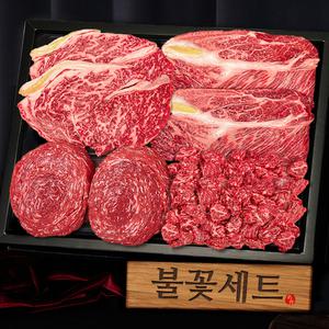 [엄마네한우] 1++등급(7-9) 명품 투뿔한우 불꽃 선물세트 1.2kg 꽃등심 살치등심 불고기 국거리