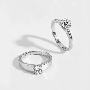 클로라 모이사나이트 사이즈조절가능 프로포즈 기념일 커플링 반지 세트 케이스 증정
