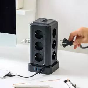  텔로 usb 수직 타워형 고용량 멀티탭 16구(콘센트12구+usb포트4구) 콘센트