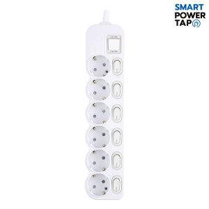 스마트파워탭  국산 LED 절전 스위치 개별 6구 멀티탭 / 전기 연장선 안전 멀티 콘센트 40cm/1.5m/2.5m/3.5m/4.5m