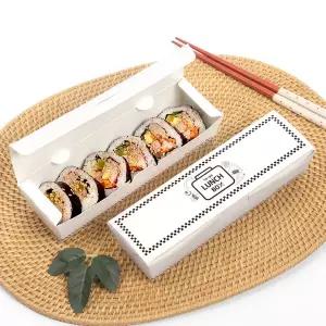 [해피팩]투고 종이도시락 소 긴한줄 김밥 튀김 간식 포장 배달 50개