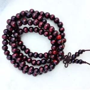 고품질 8mm 나무 홍단 염주 108 불교염주 단주 (WFGT9HX)