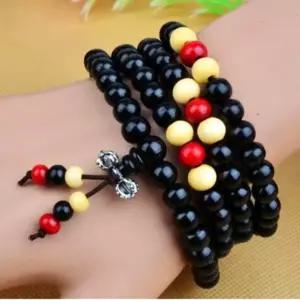 고품질 불교 108염주 금강저 나무 염주 8mm 흑단 단주 종교용품 (WFGT9HU)