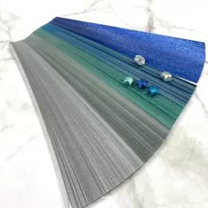 고품질 별종이 블루 별접기 종이별접기 세트 반짝이 (WFGTG5Y)