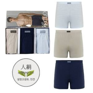 남자 인견팬티 트렁크 사각팬티 3매세트 쿨 스판 기능성