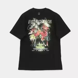 우영미 야자수 그래픽 반팔 여성 티셔츠 M251TS04708B