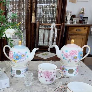 [티로직][티포트] 차모아 앤틱플라워 골드림 티포트