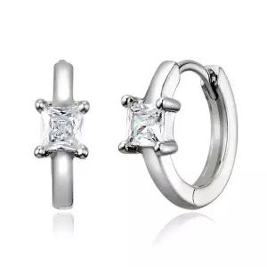 [가이거] 사각스톤 원터치 링 실버 귀걸이 GISVEE133