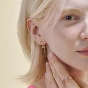 [도로시] 18k 퓨어 블라썸 드롭 귀걸이(랩 다이아몬드)(3type)