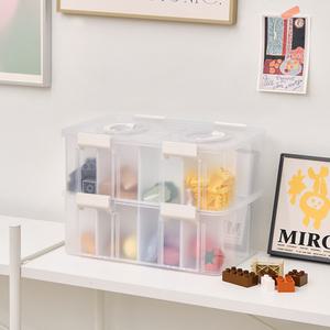 플라팜 레고 장난감 정리함 (칸막이포함) 4호, 2단, 아이보리 컬러, 1개