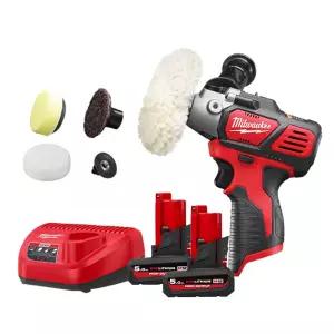 밀워키 M12 BPS-502 폴리셔 광택기 12V 5.0Ah 고출력 배터리 2개 세트