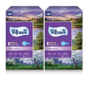 잘풀리는집 명작순수 미용티슈 240매 6입 2개