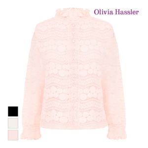 [올리비아하슬러] 레이스 패턴 버튼 셔츠_OHCSBL101