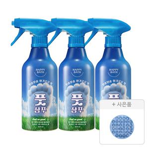 해피바스 필쏘굿 풋샴푸 500ml, 3개 + 증정( 발매트,1개 )