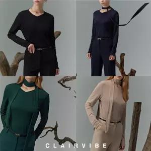 클래식타이브이넥시어티블라우스1종