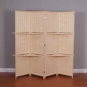 베이지 파티션 4단 수납 170cmx200cm 라탄 (WFHJM4G)