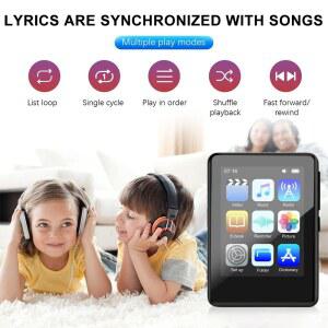 MP4 최신 블루투스 금속 MP3 플레이어 전자 FM 라디오 녹음 비디오 플레이어와 터치 스크린 내장 스피커